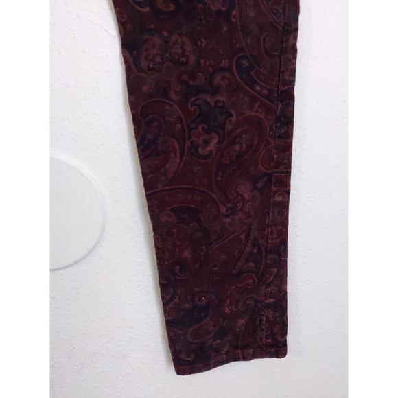 3/$20 Joe's Maroon Paisley Print Corduroy Mid Rise The Skinny Jeans 28 - Picture 7 of 10